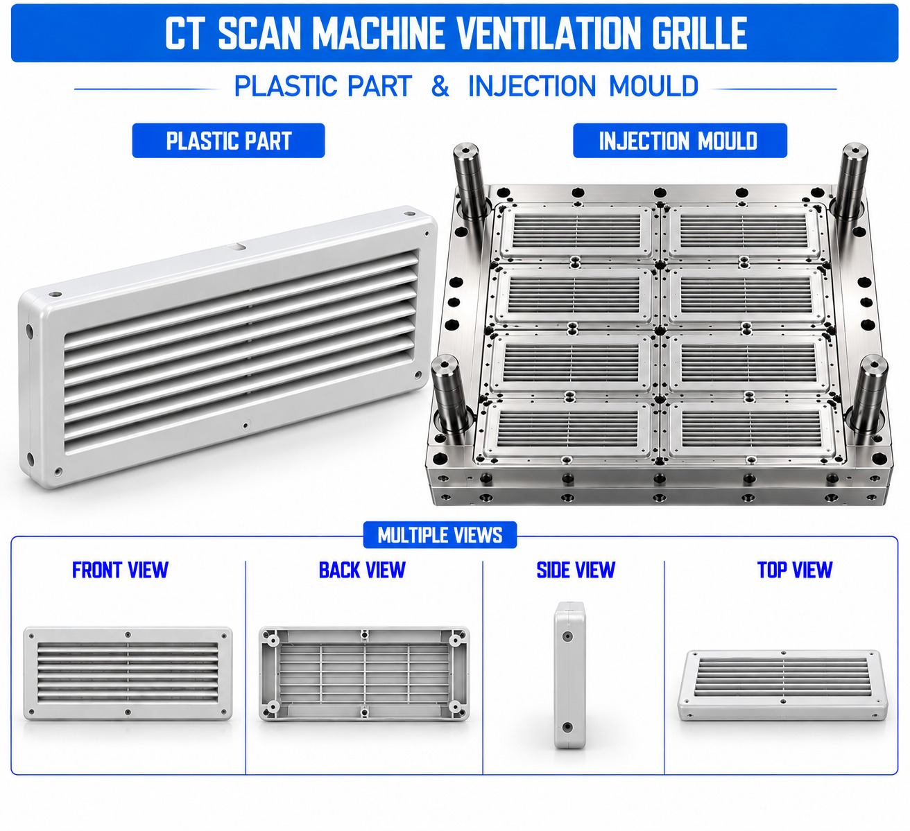 CT Scan Machine Plastic Ventilation Grille Mould and Moulding Service